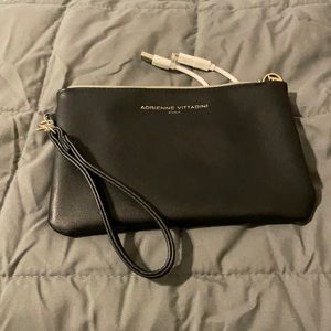 Black Leather wristlet Charging Purse